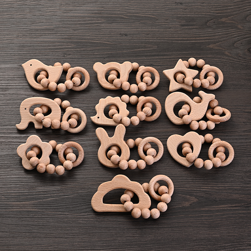 Baby Food Name - 1Pcs Baby Wooden Teether Ring Food
