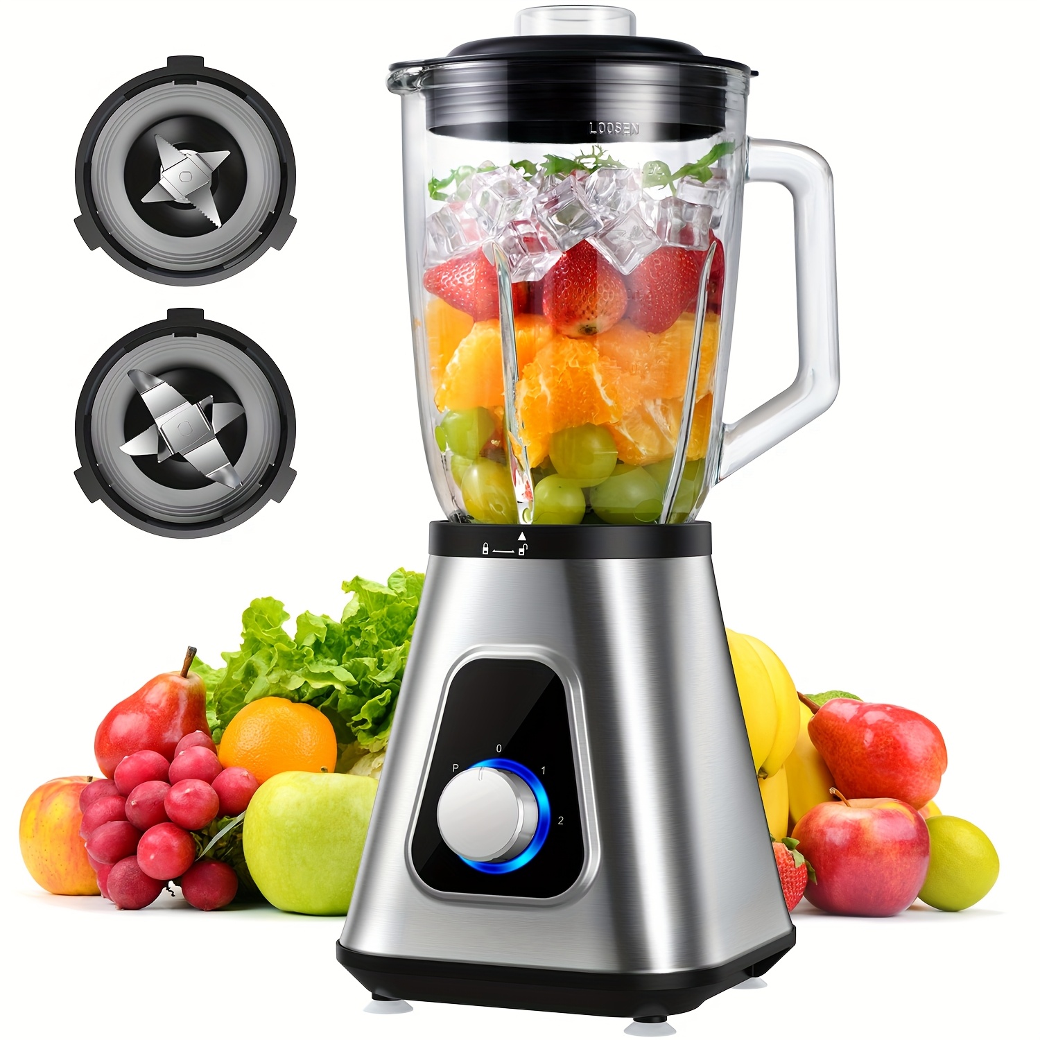 Baby Food Hand Blender - Countertop Blender, Juice Blender, 52-ounce Glass