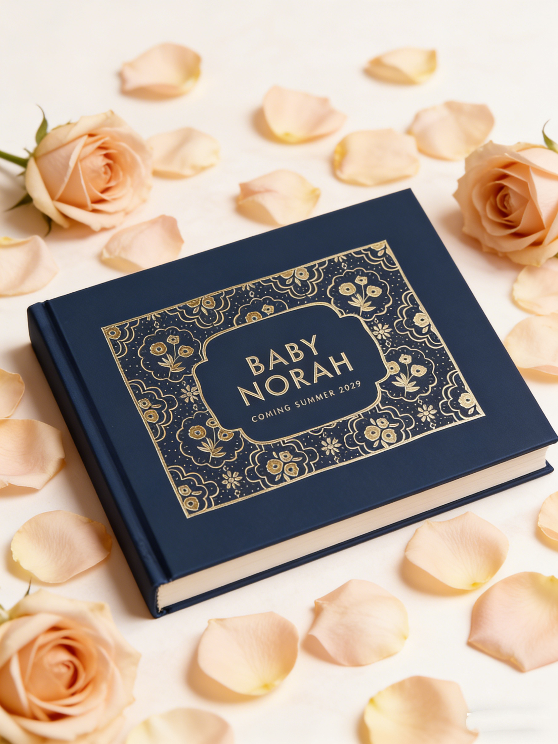 Baby Food Book - Beautiful Floral Theme Baby Shower Guestbook,