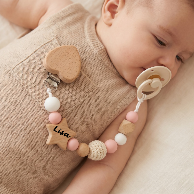 Baby Food Name - Personalized Baby Pacifier Clip Chain Custom