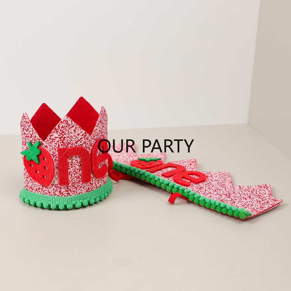 Baby Food Year Old - 1Pcs Sweet Strawberry Theme One 1st