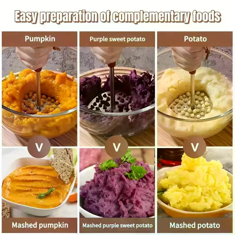 Baby Food With Sweet Potato - 201 Stainless Steel Mashed Potato Press,