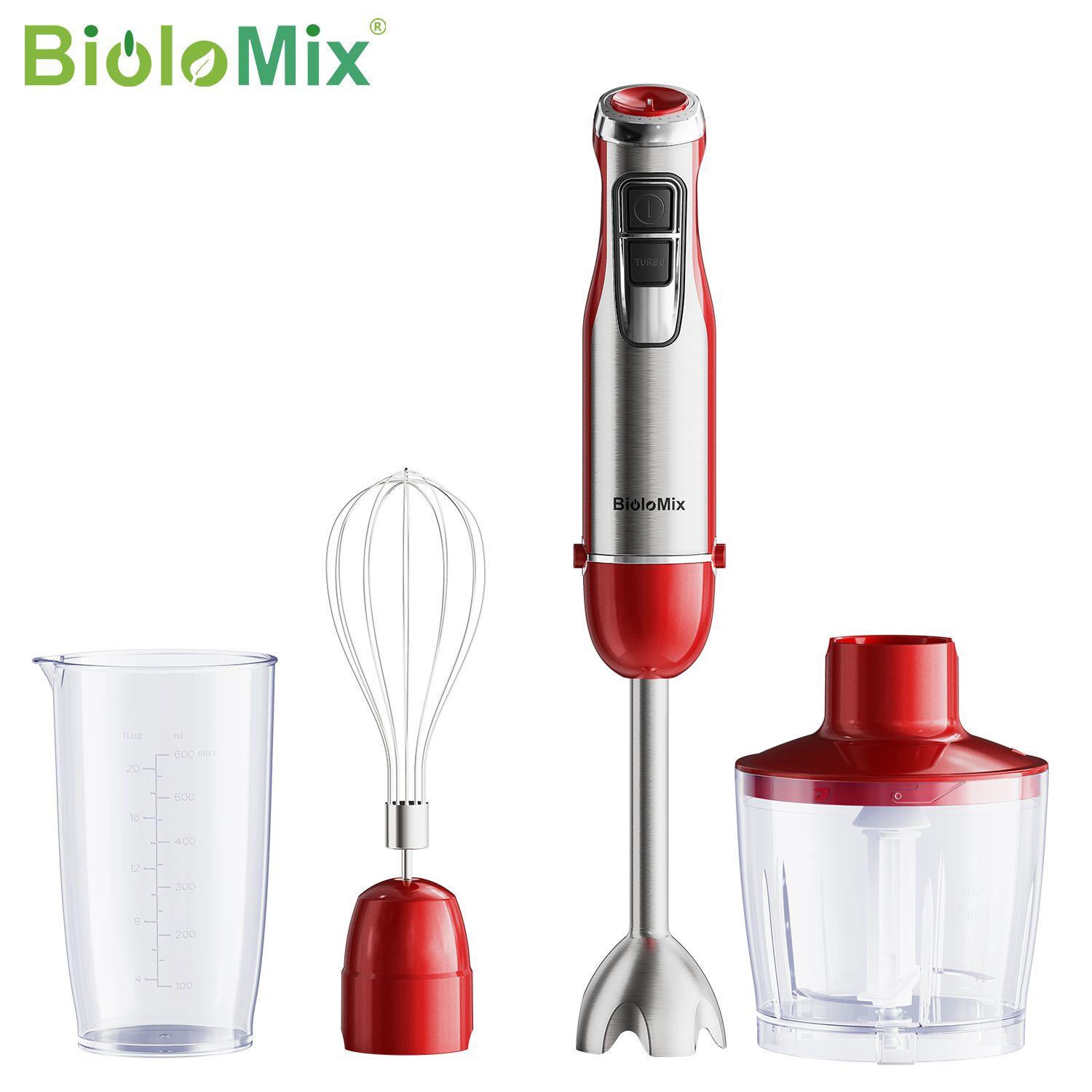 Baby Food Hand Blender - BioloMix 4-in-1 Hand Stick Blender, 1200W