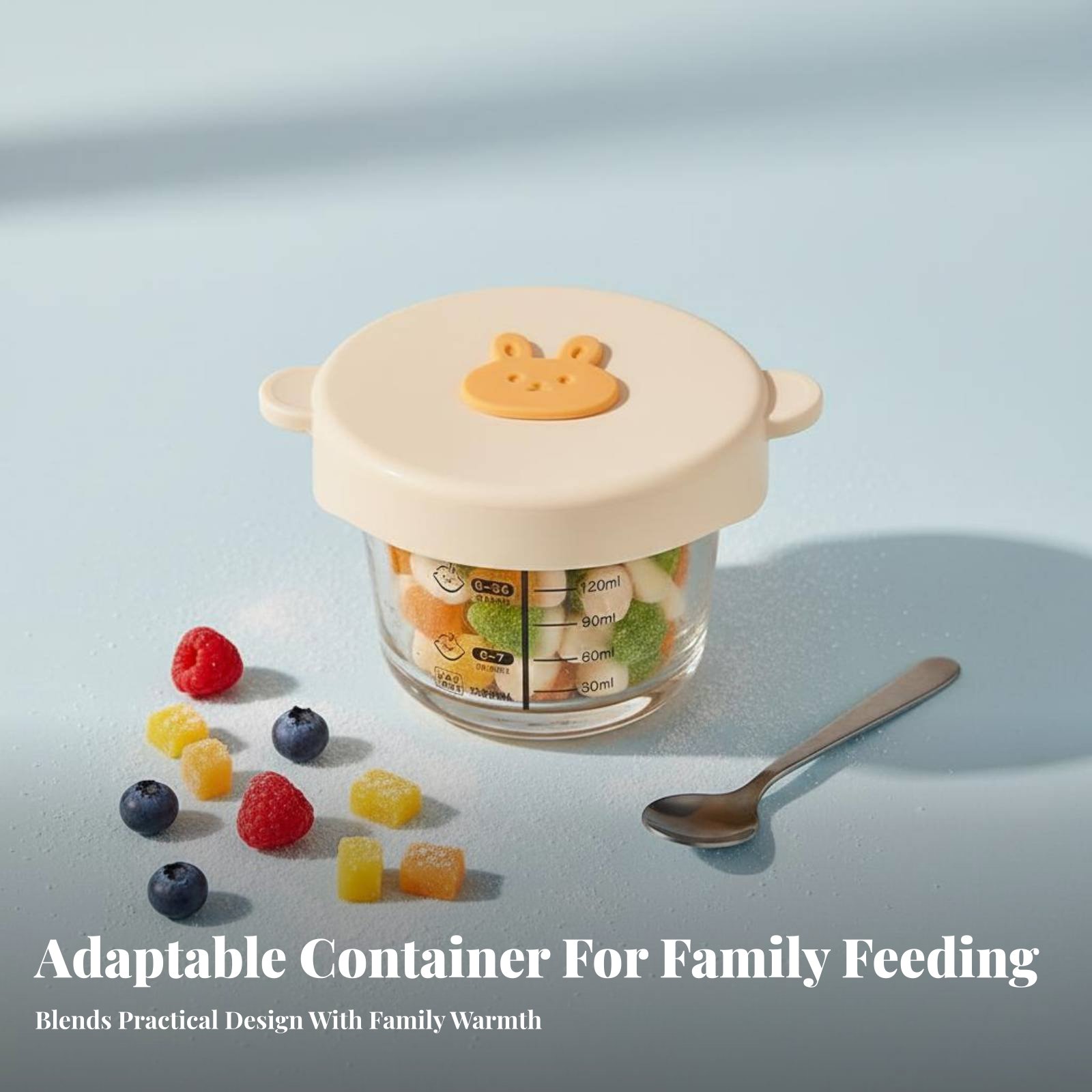 Baby Food Glass - Children's Food Storage Bowl, High Temperature
