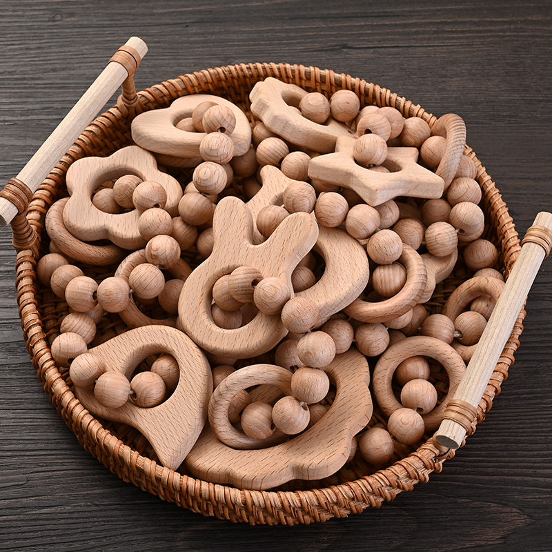 1Pcs Baby Wooden Teether Ring  - Baby Food Name ulasan dan harga