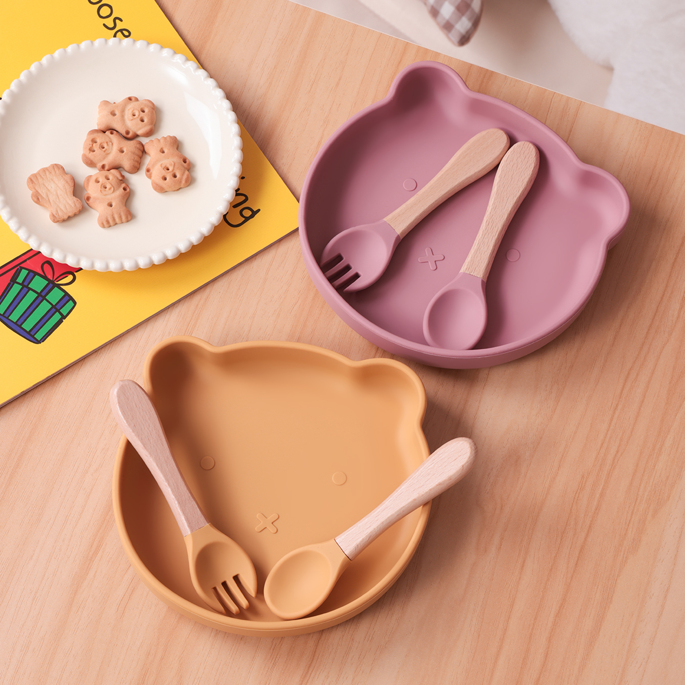 Color Kids 3PCS Cartoon Bear S - Self Feed Spoon ulasan dan harga