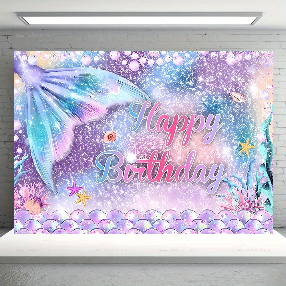 Mermaid Party Backdrops Childr - Baby Food Processor ulasan dan harga