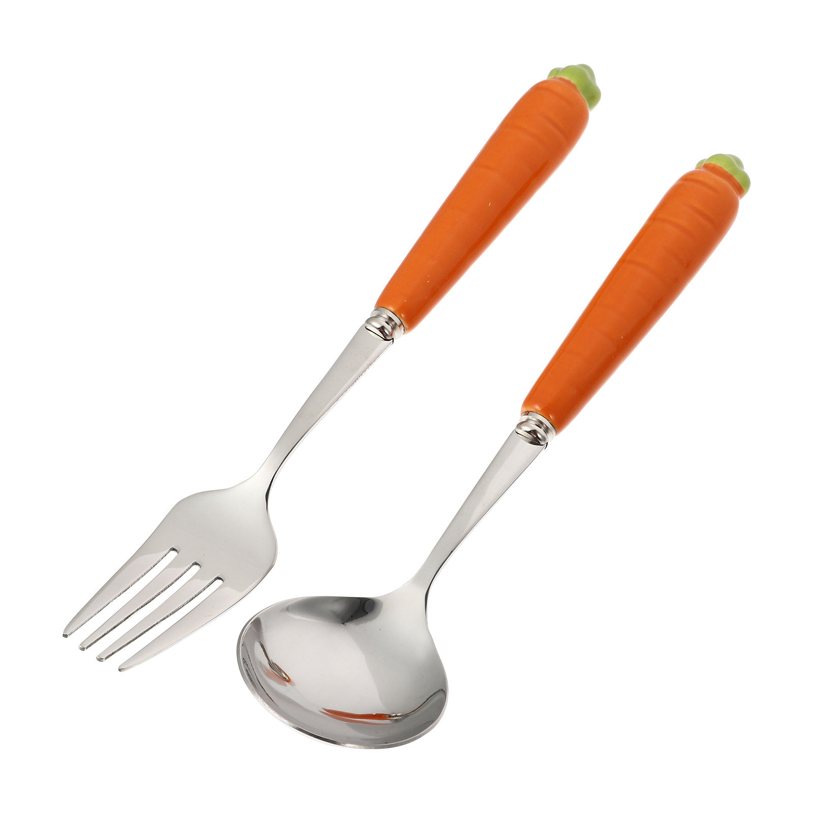 2Pcs Child Cutlery Set Carrot  - Self Feed Spoon ulasan dan harga