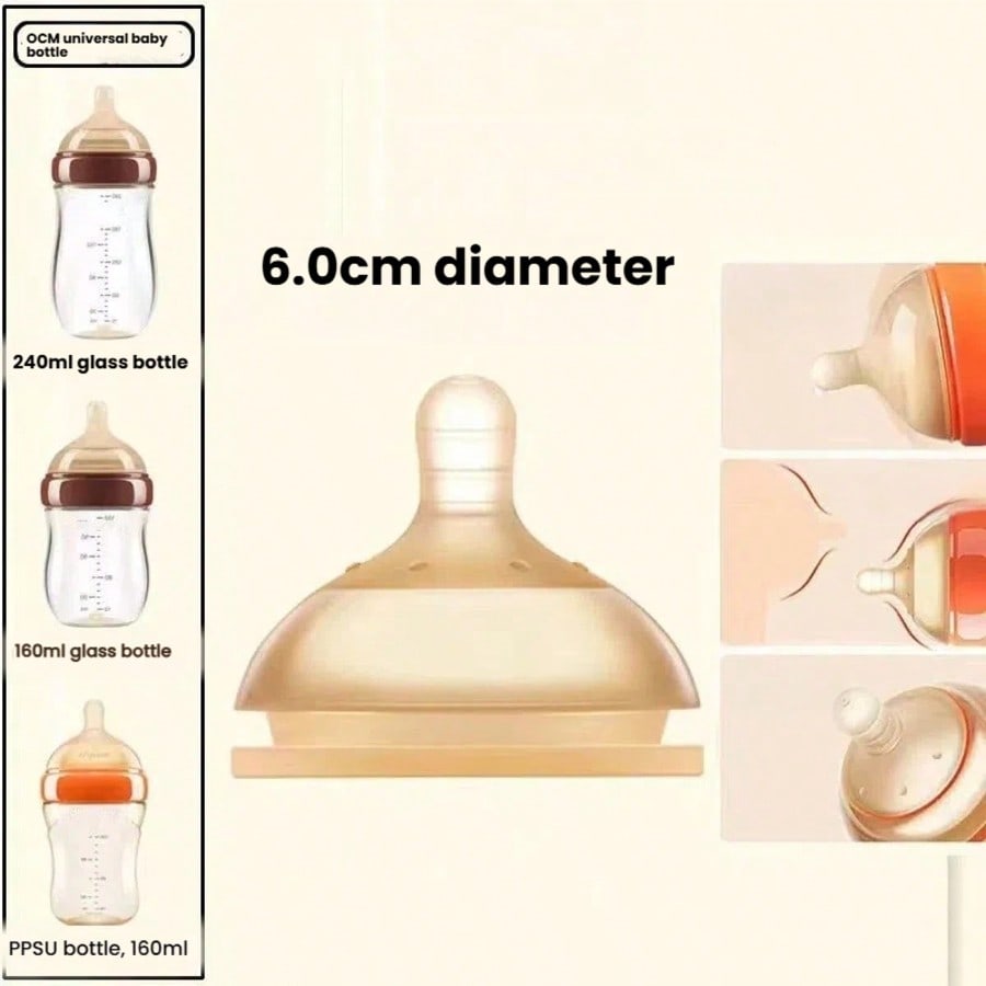 1pc Wide-neck Baby Bottle Nipp - Baby Food Glass ulasan dan harga
