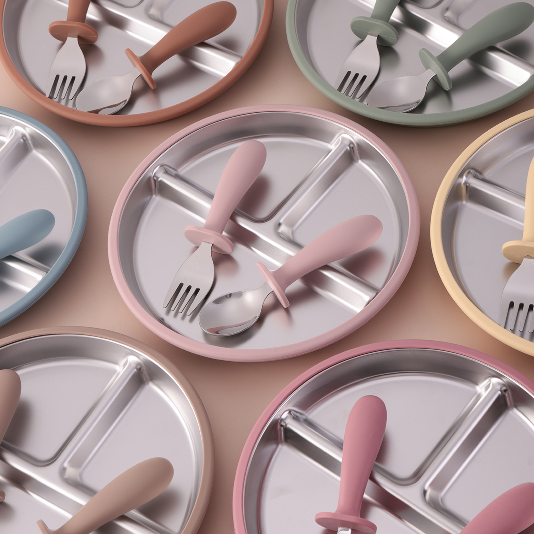 3PCS Silicone Stainless Steel  - Self Feed Spoon ulasan dan harga