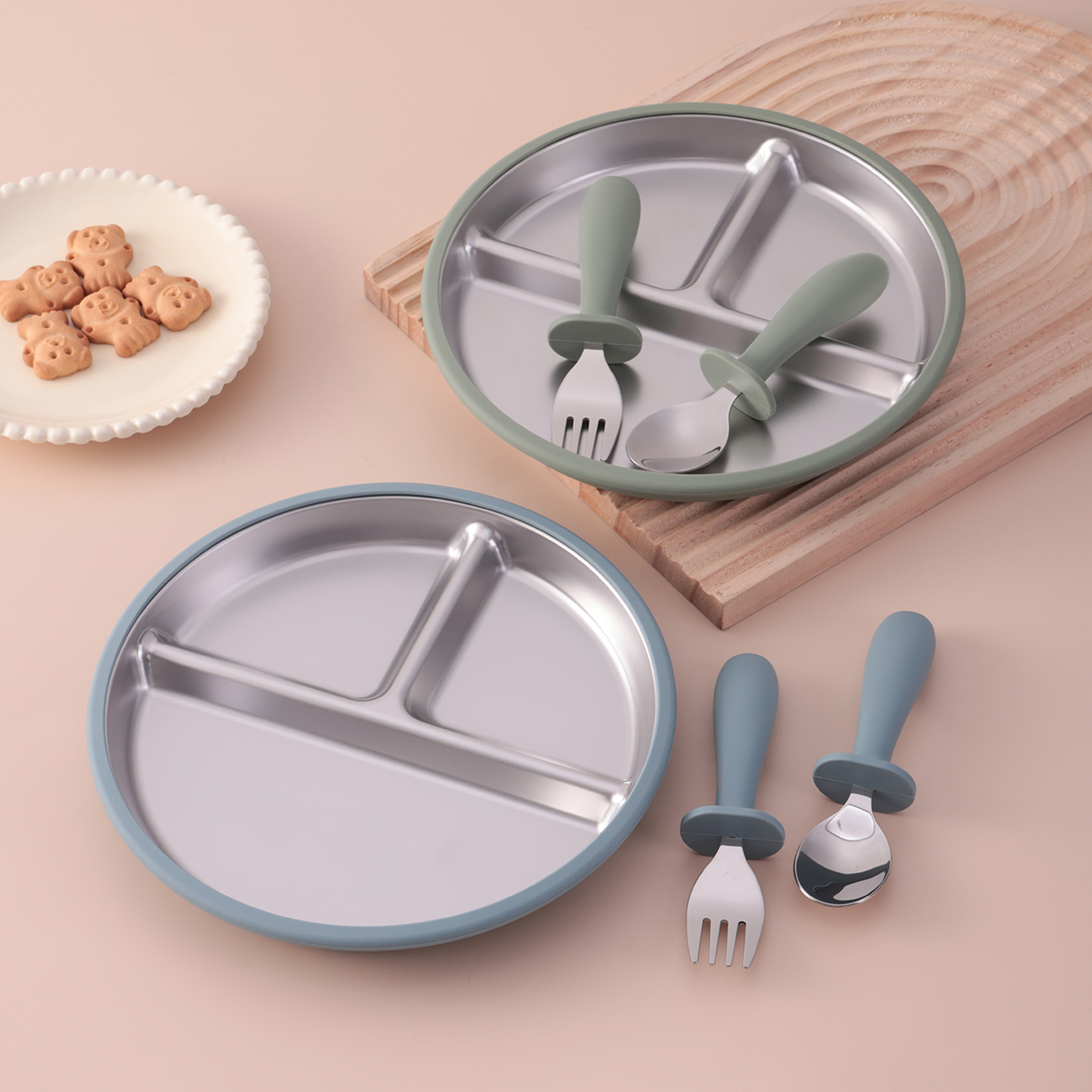 3PCS Silicone Stainless Steel  - Self Feed Spoon ulasan dan harga