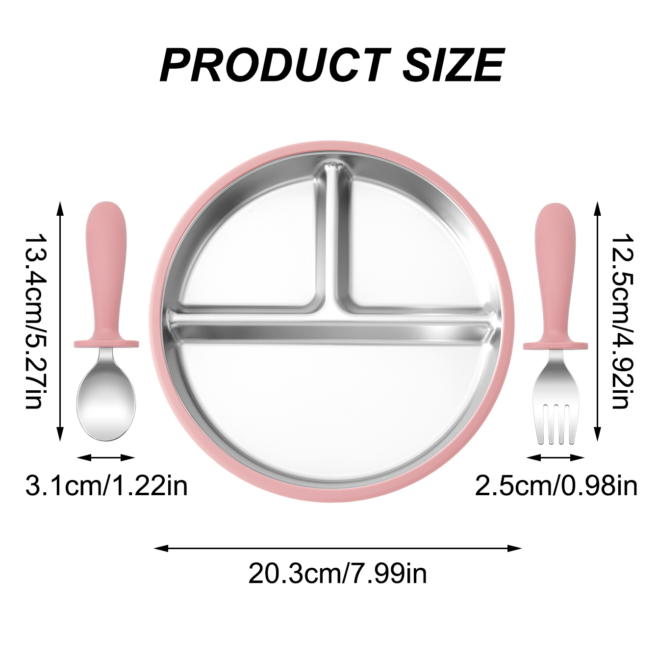 3PCS Silicone Stainless Steel  - Self Feed Spoon ulasan dan harga