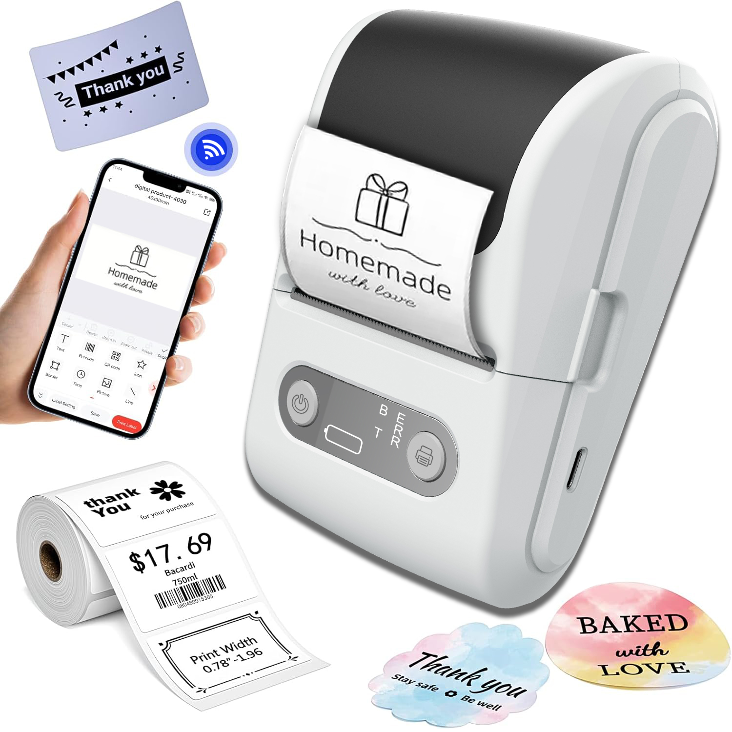 Portable P1 Bluetooth Thermal  - Baby Food Label ulasan dan harga