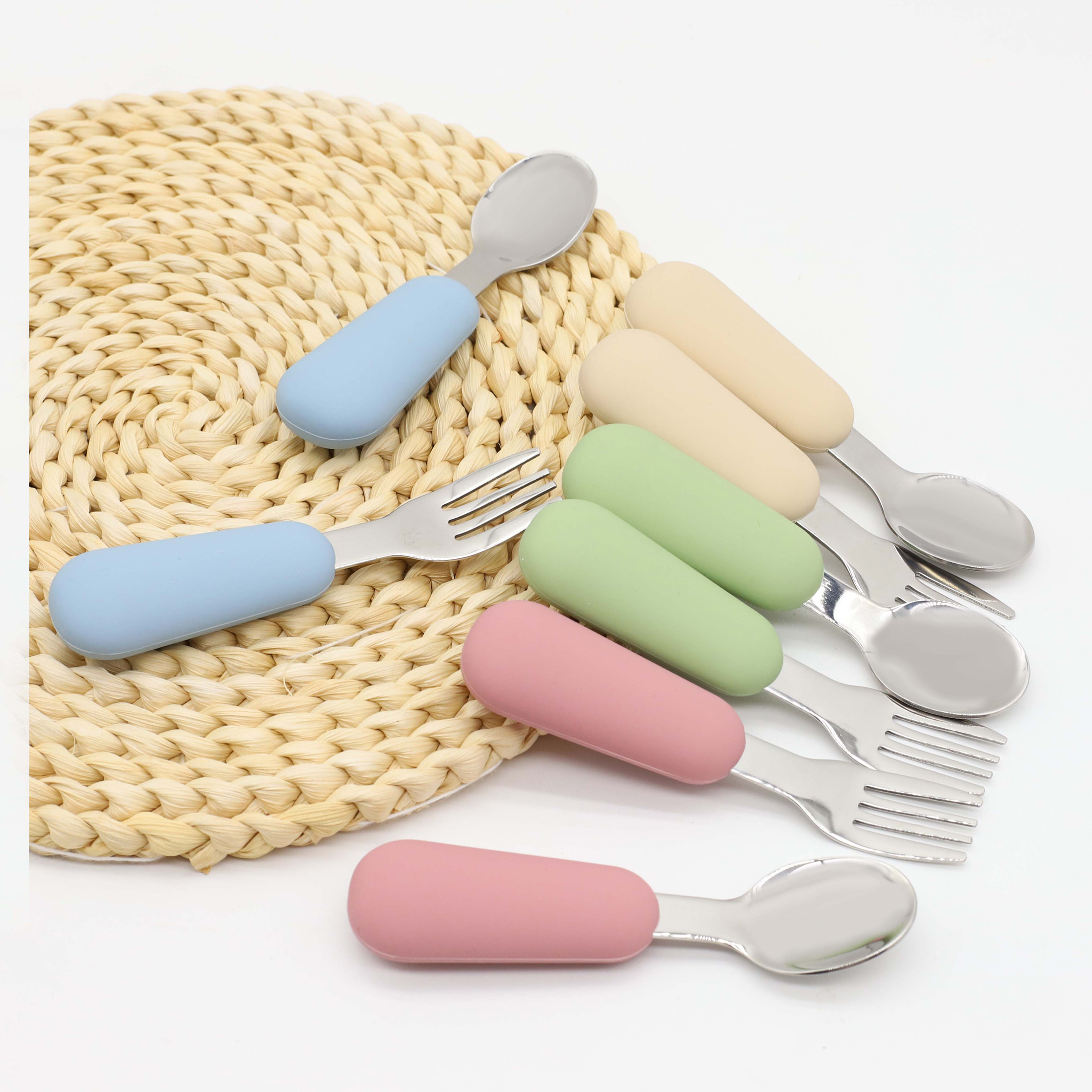 Silicone stainless steel spoon - Baby Food Utensils ulasan dan harga
