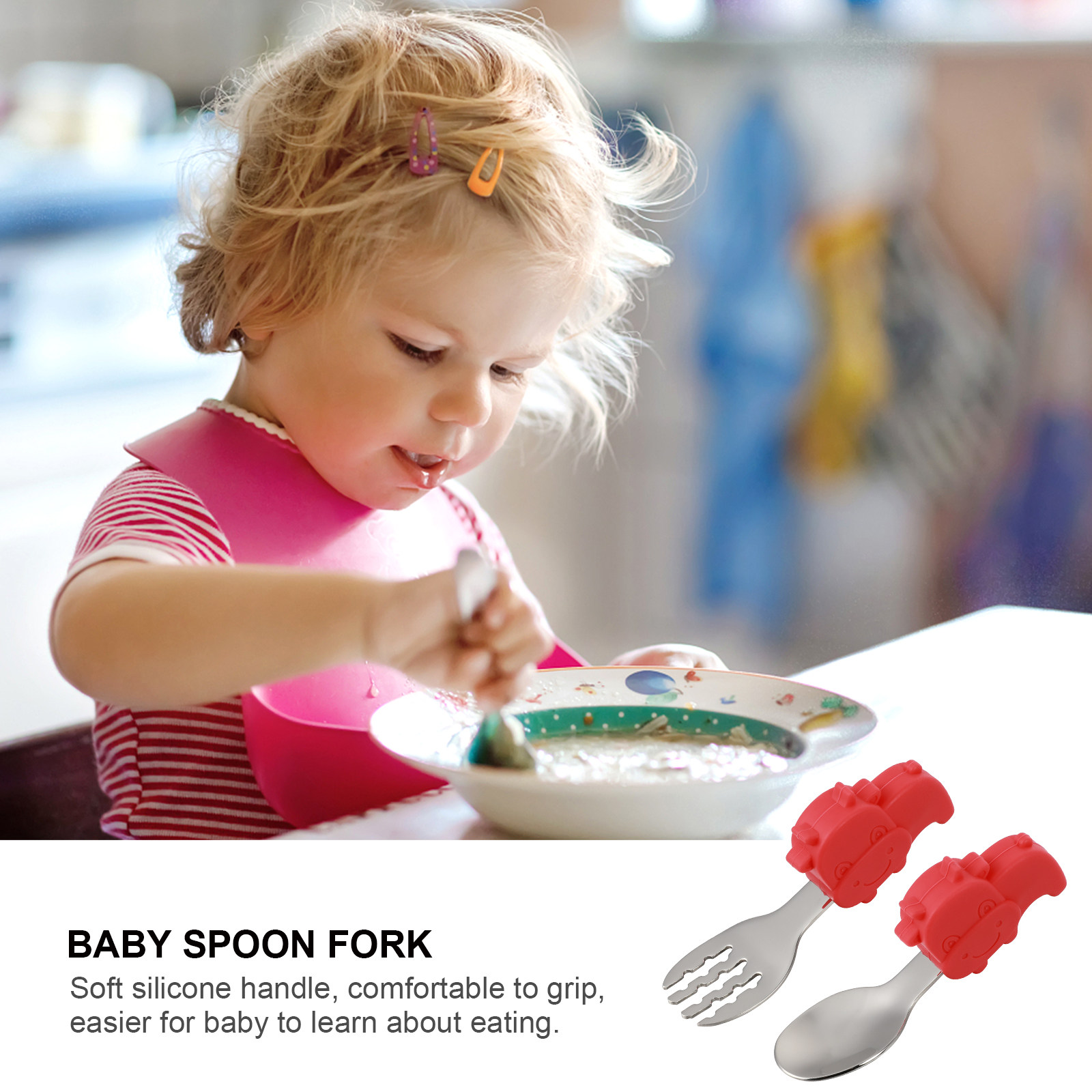 Stainless Steel Baby Spoon For - Self Feed Spoon ulasan dan harga