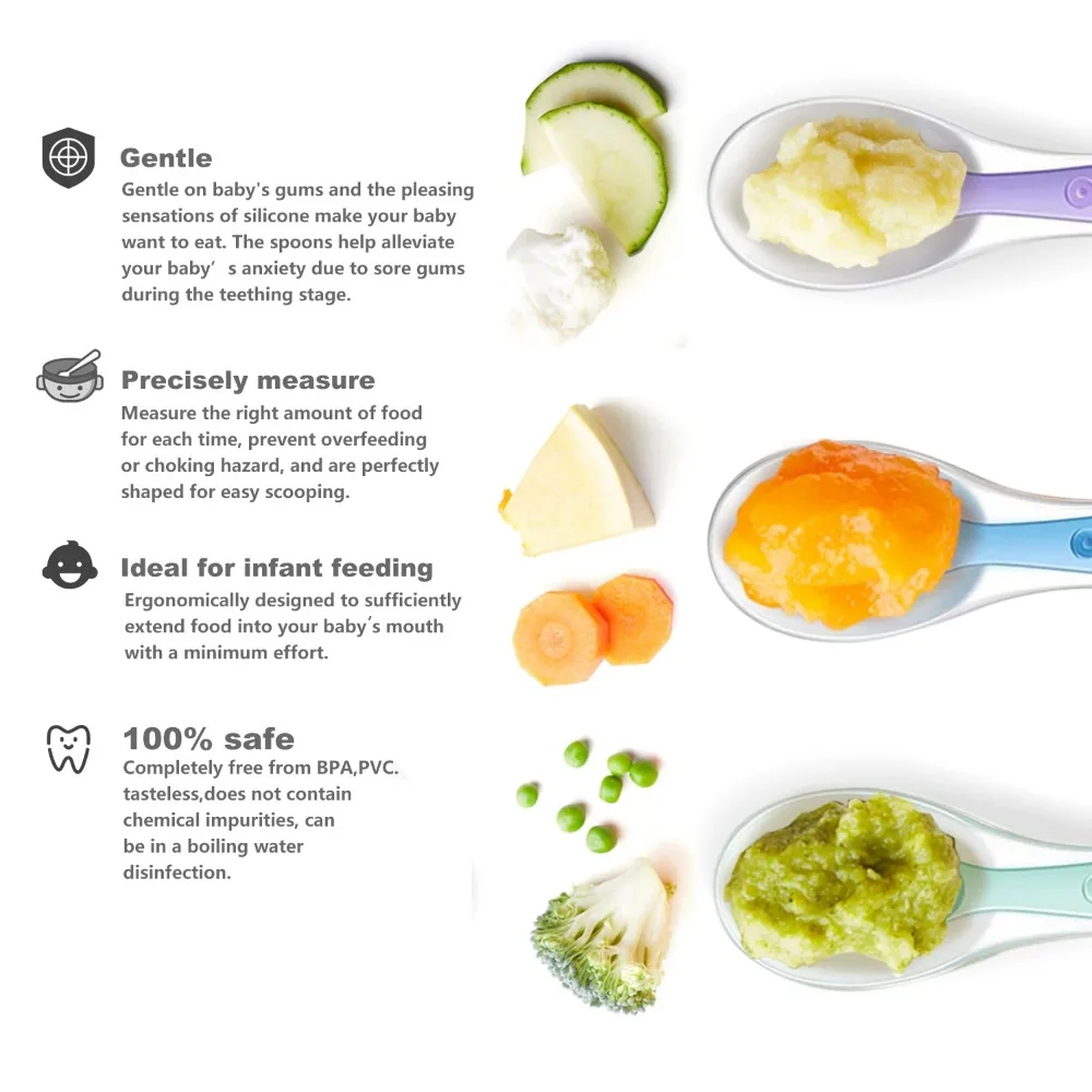 Baby Spoons Soft Silicone Todd - Baby Food Utensils ulasan dan harga
