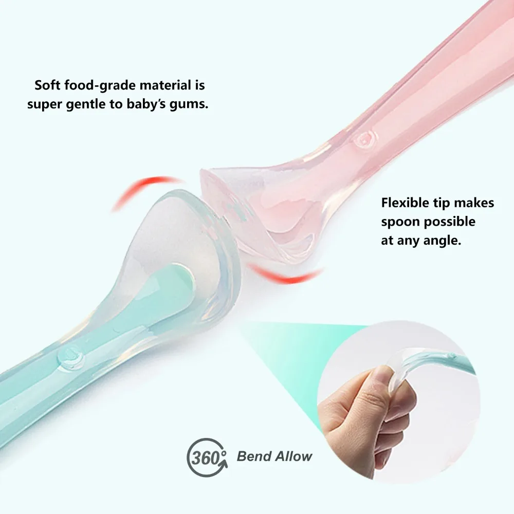 Baby Spoons Soft Silicone Todd - Baby Food Utensils ulasan dan harga