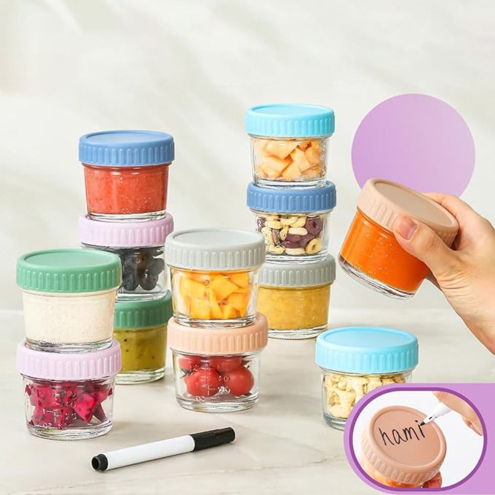 6pcs Mason Jar Glass Baby Food - Baby Food Glass ulasan dan harga