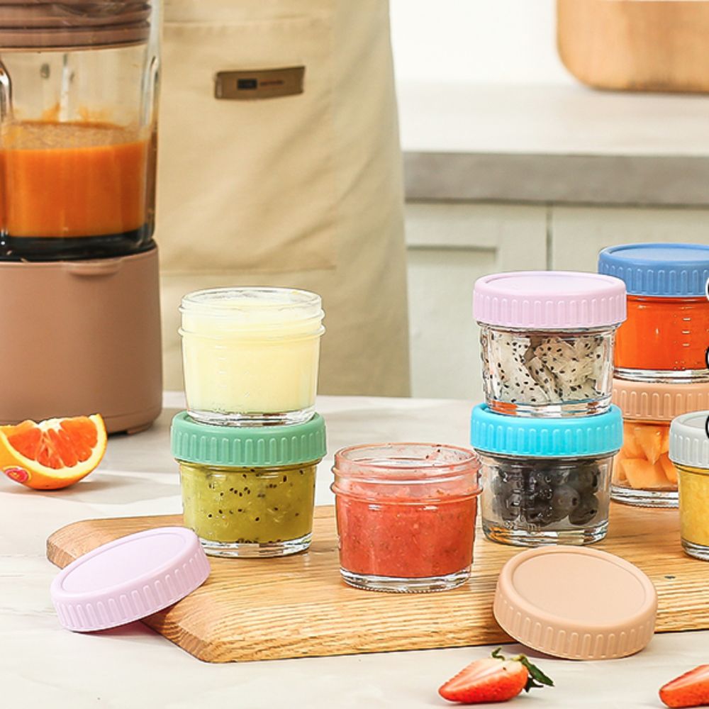 6pcs Mason Jar Glass Baby Food - Baby Food Glass ulasan dan harga