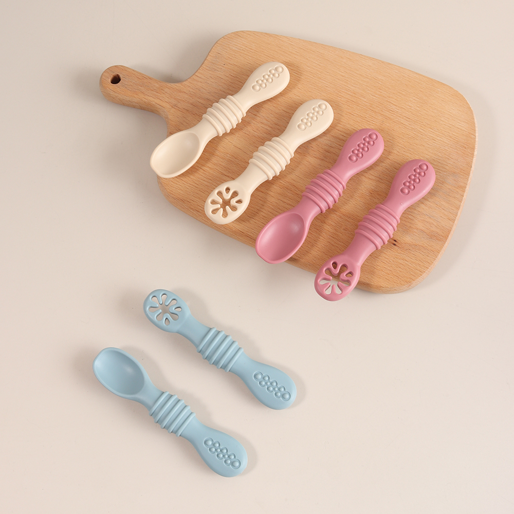 2PCS Silicone Baby Feeding Spo - Self Feed Spoon ulasan dan harga