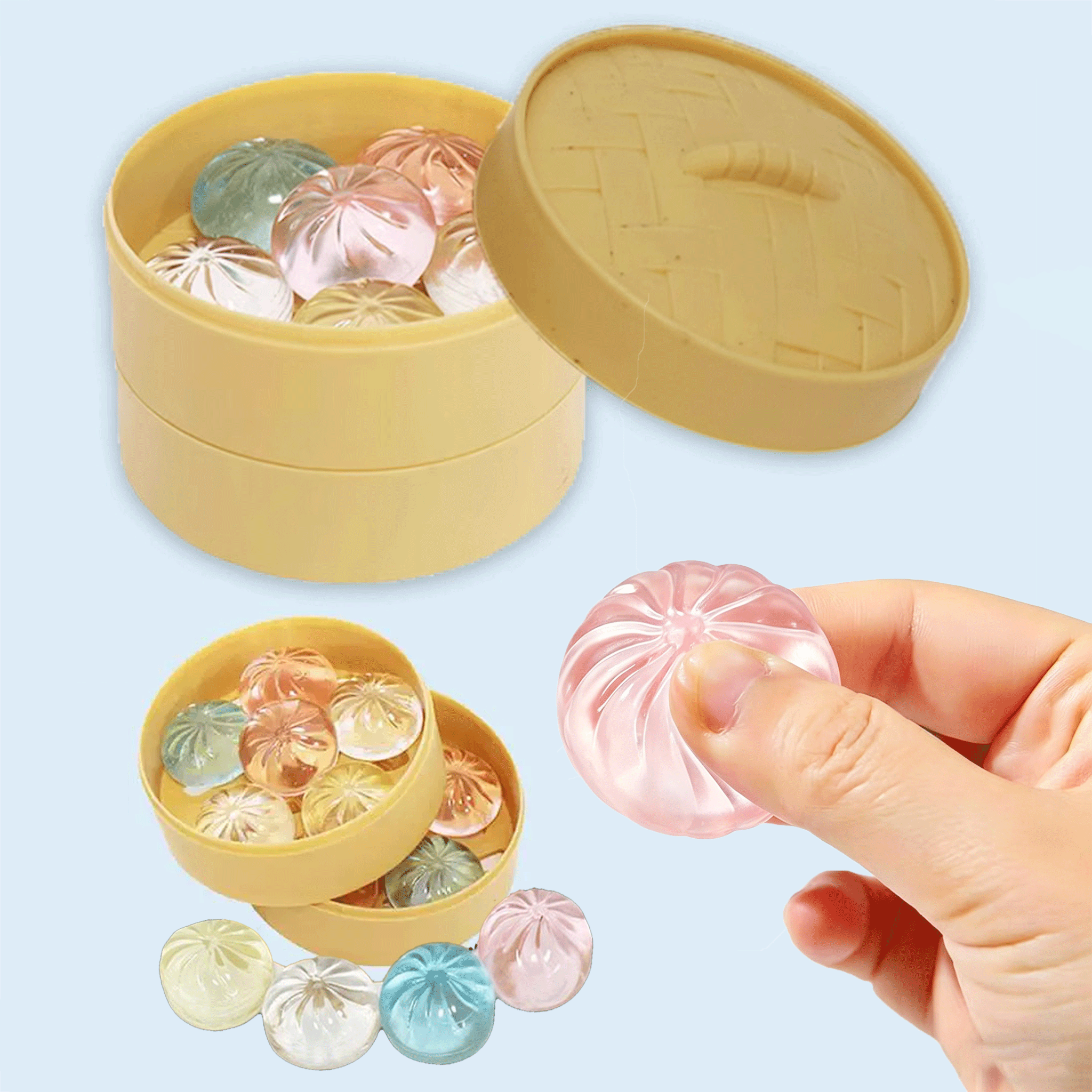 Mini Glitter Dumpling Squishes - Baby Food Toy ulasan dan harga