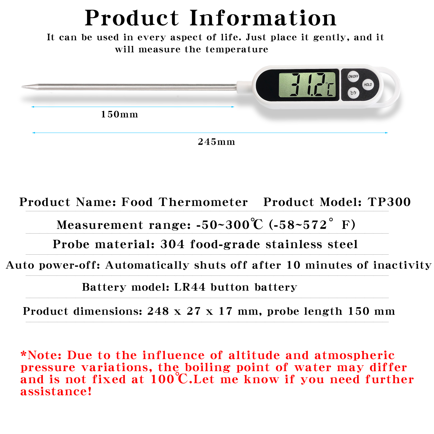 High-Precision Digital Food Th - Baby Food Oil ulasan dan harga