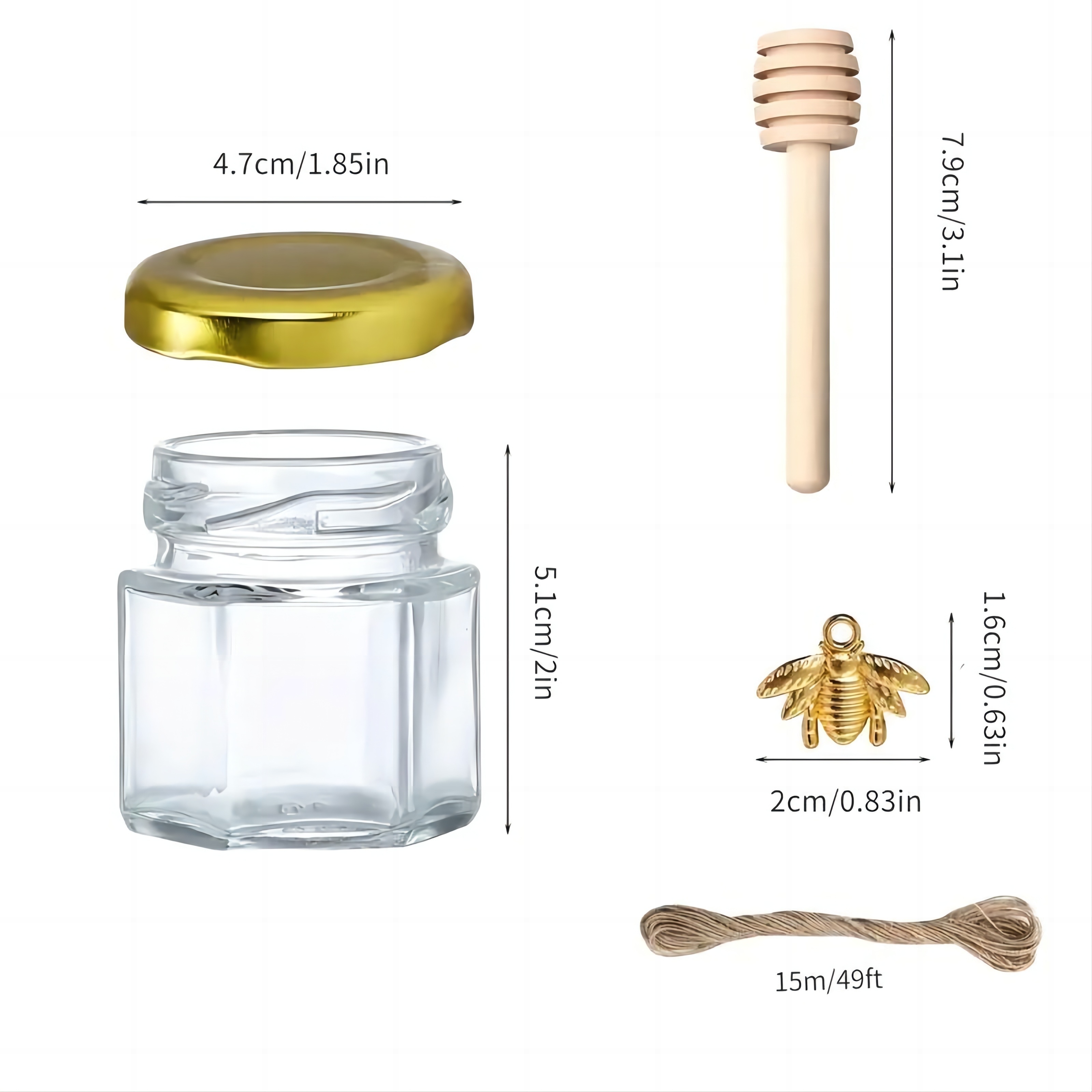1.5 Oz Hexagon Mini Glass Hone - Baby Food Glass ulasan dan harga