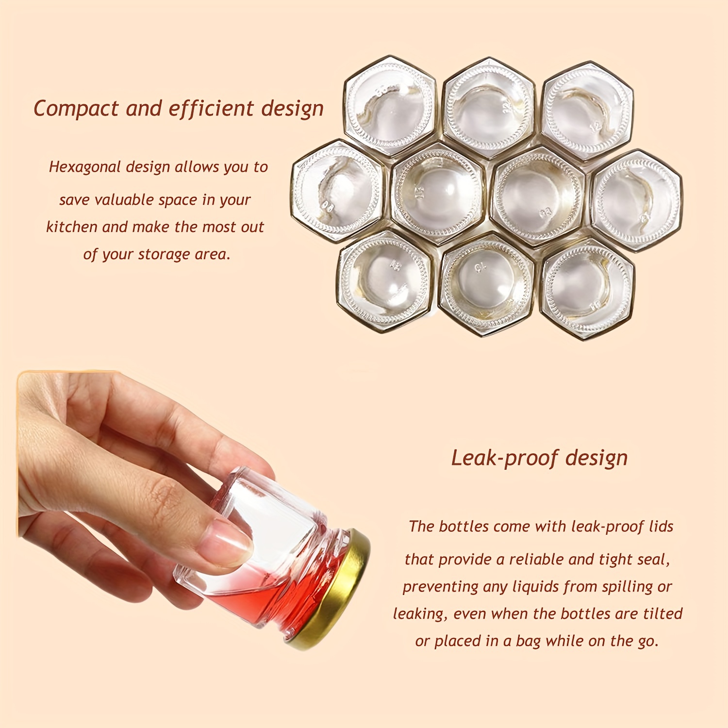 1.5 Oz Hexagon Mini Glass Hone - Baby Food Glass ulasan dan harga