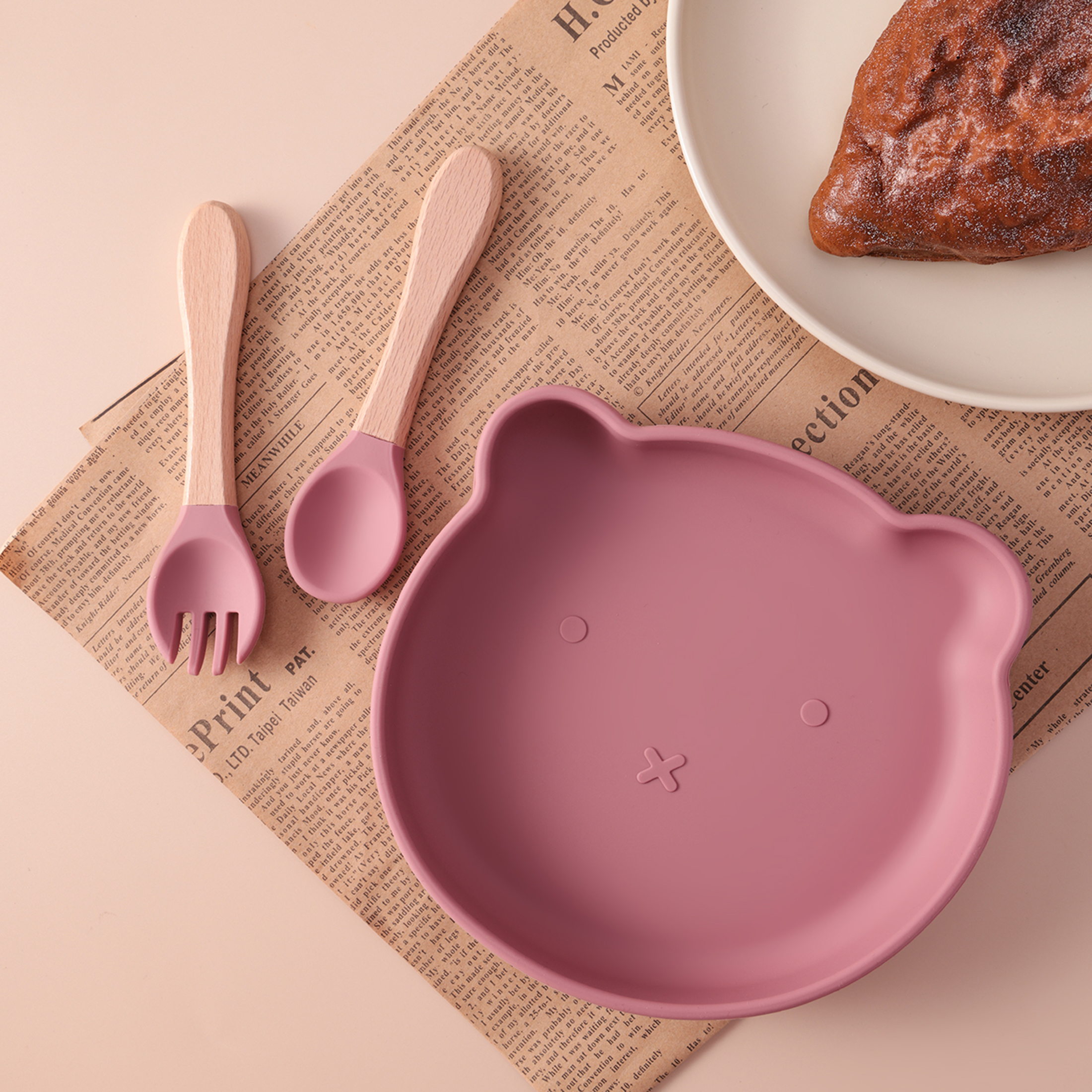 3PCS Cartoon Bear Silicone Suc - Self Feed Spoon ulasan dan harga