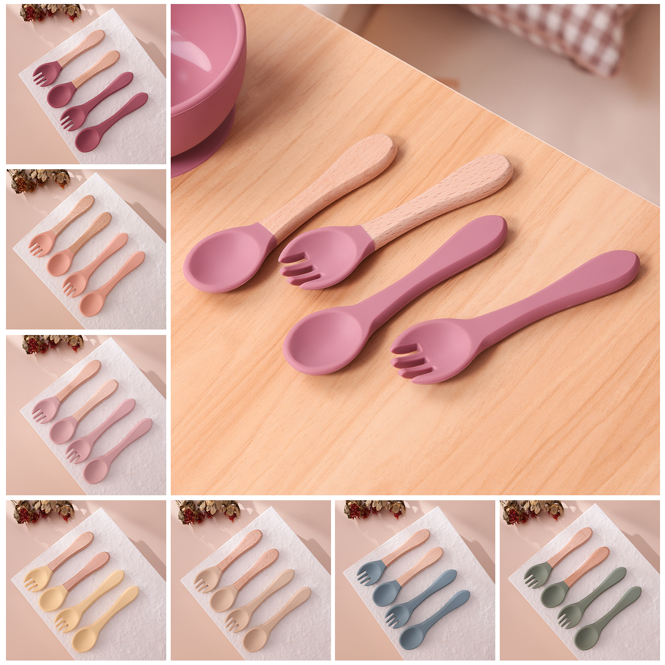 Color Kids 4PCS Silicone Baby  - Baby Food Utensils ulasan dan harga