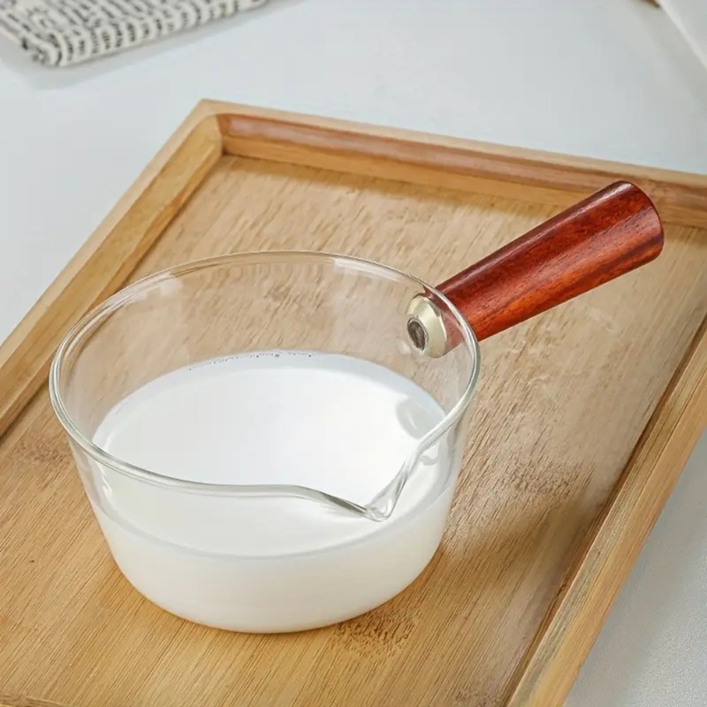 Fashion Wood Handle Glass Milk - Baby Food Glass ulasan dan harga