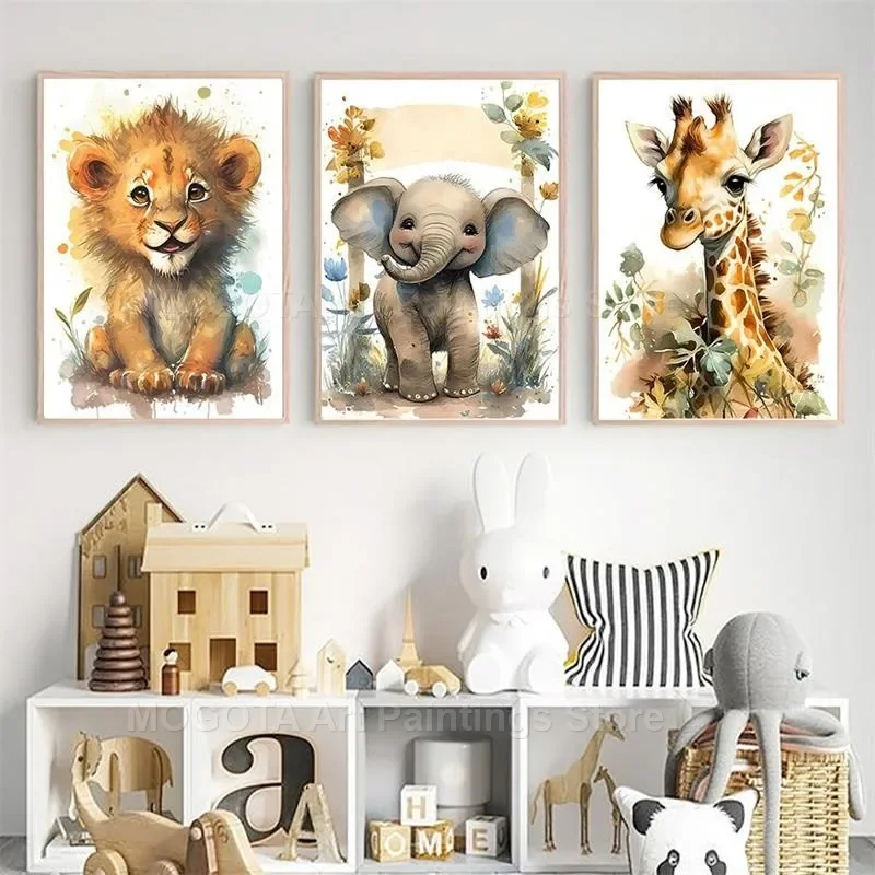Watercolor Lion Giraffe Tiger  - Baby Food Oil ulasan dan harga