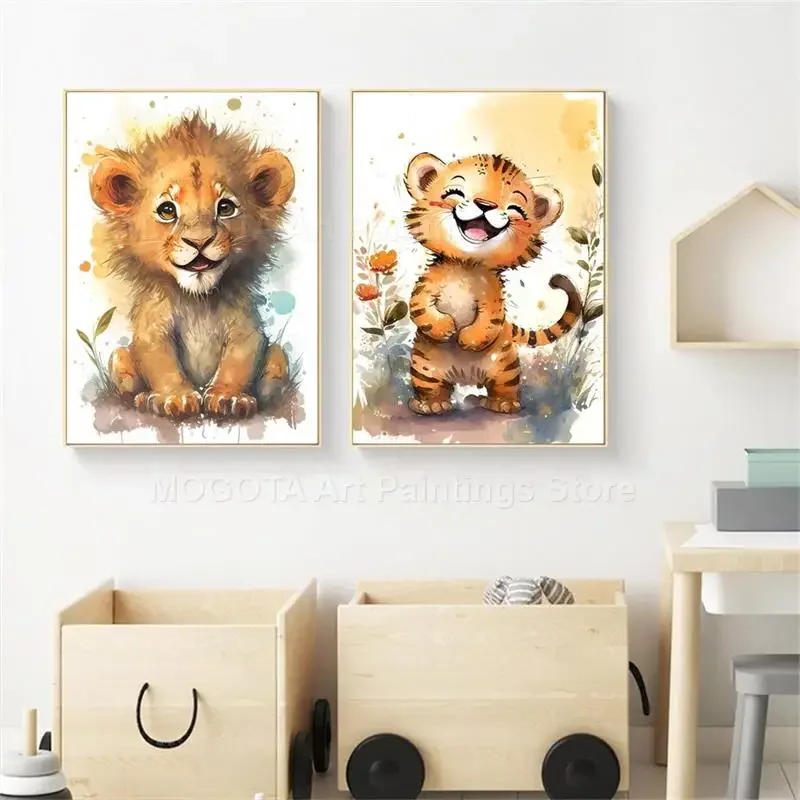 Watercolor Lion Giraffe Tiger  - Baby Food Oil ulasan dan harga