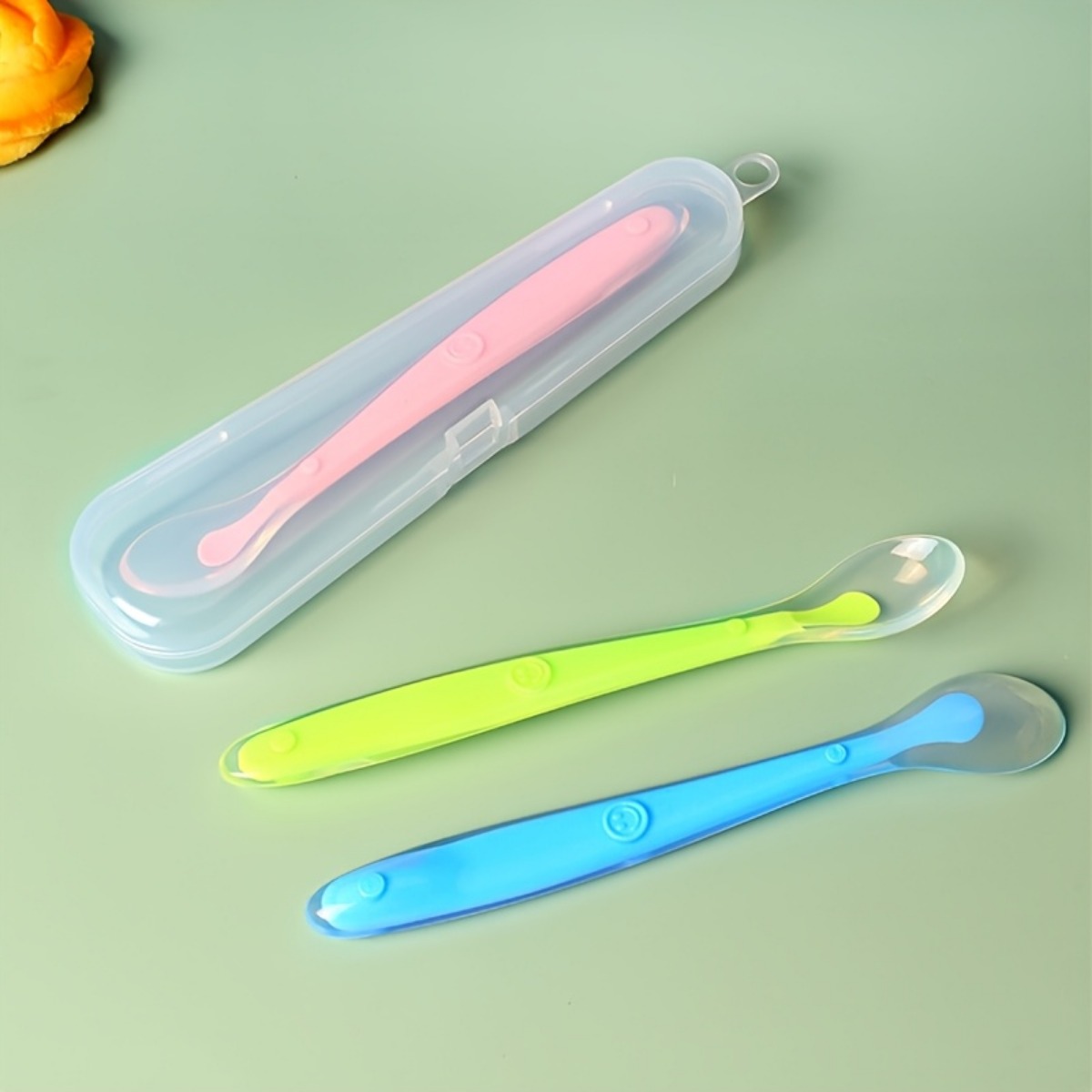 2Pcs Food Grade Silicone Baby  - Self Feed Spoon ulasan dan harga