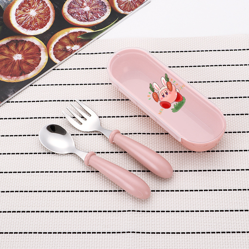 3pcs/set Kirbys Spoon Forks Bo - Baby Food Utensils ulasan dan harga
