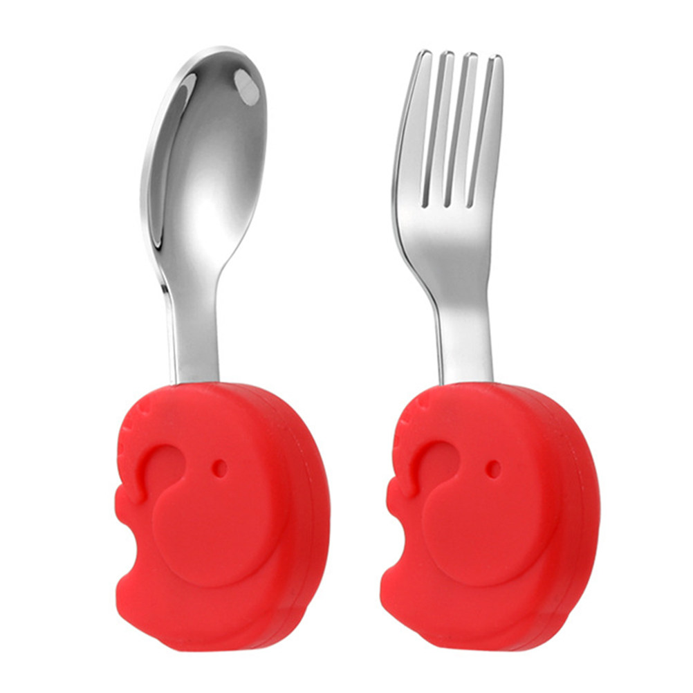 1Set Baby Tableware Silicone F - Self Feed Spoon ulasan dan harga