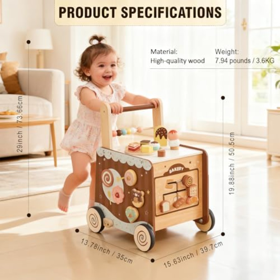 Montessori wooden baby walker  - Baby Food Year Old ulasan dan harga
