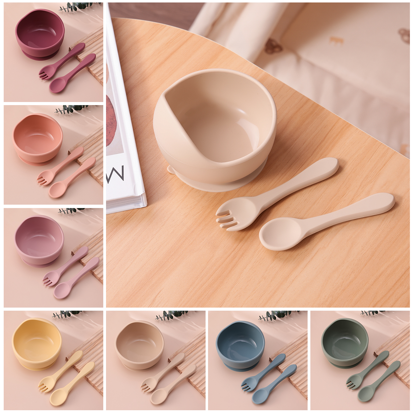 Color Kids 3PCS Silicone Baby  - Self Feed Spoon ulasan dan harga