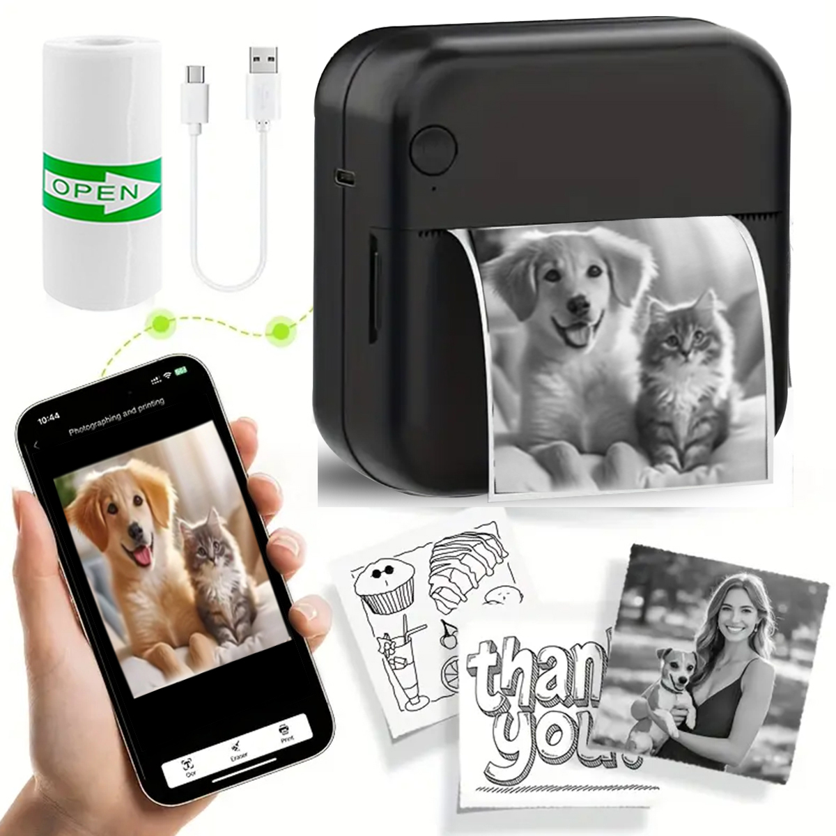 Mini Printer for IPhone and An - Baby Food Label ulasan dan harga