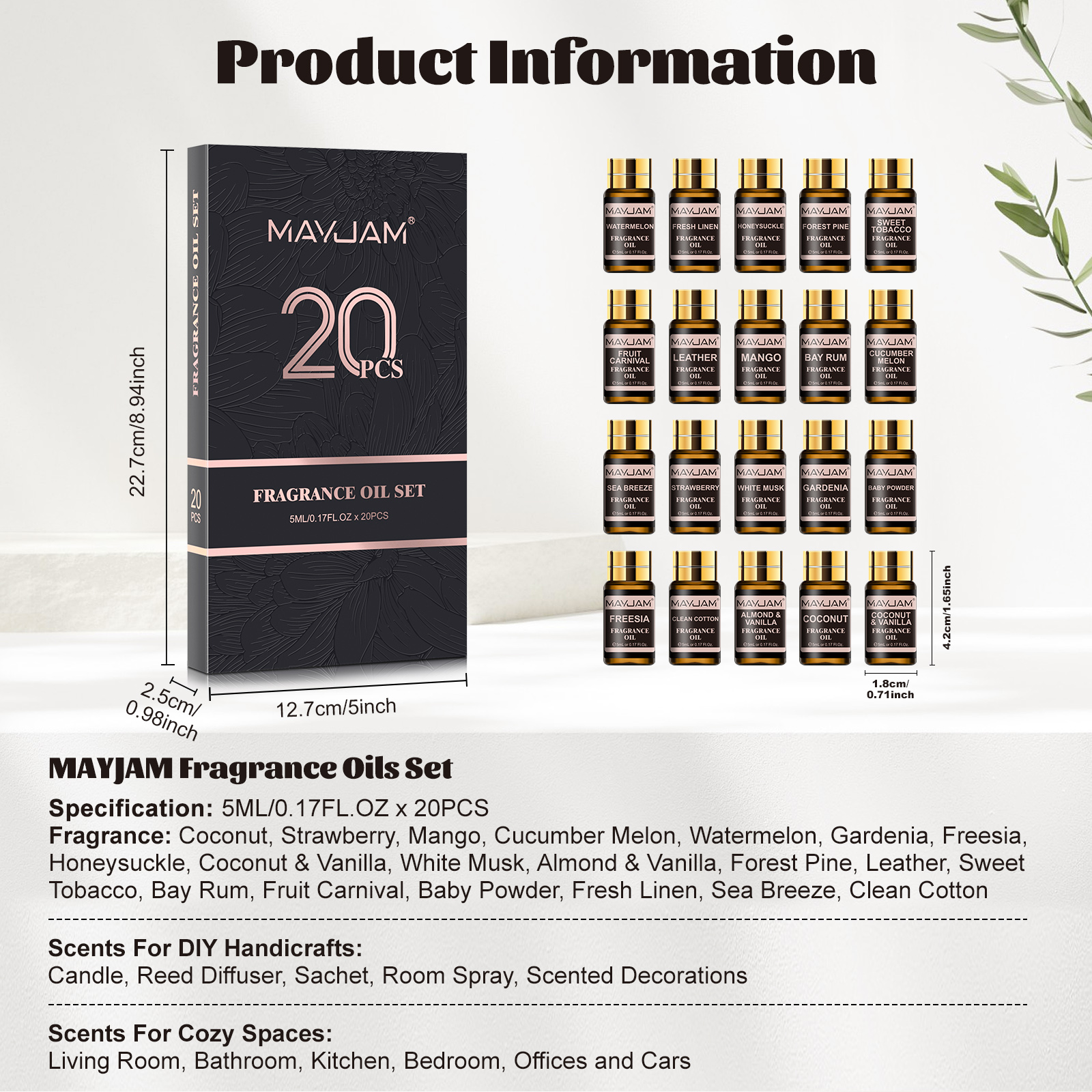 MAYJAM 20pcs Fragrance Oil Gif - Baby Food Oil ulasan dan harga