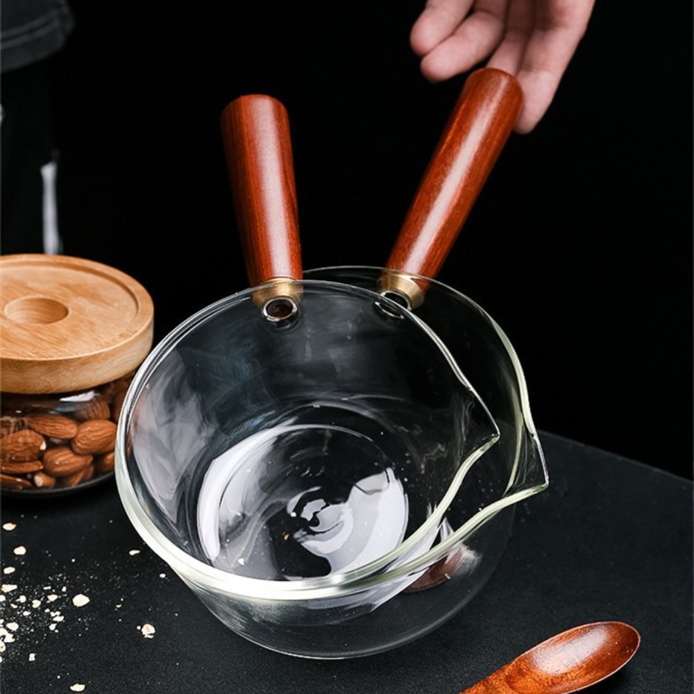 Salad Bowl Wood Handle Glass M - Baby Food Glass ulasan dan harga